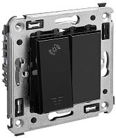 Светорегулятор кнопочный без рамки DKC Avanti 1-кл. 5–220Вт черный квадрат картинка